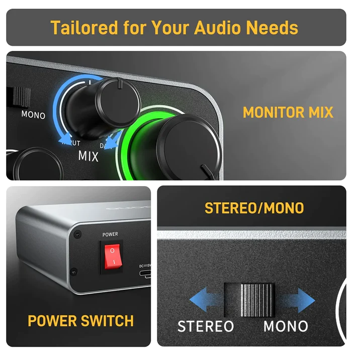 อินเทอร์เฟซเสียงระดับมืออาชีพ  - Audio And Music Mixer บทวิจารณ์และราคา