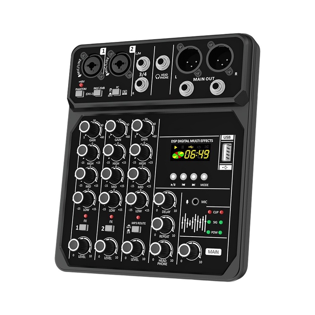 มิกเซอร์เสียงแบบพกพา 4 ช่อง รอ - Audio And Music Mixer บทวิจารณ์และราคา