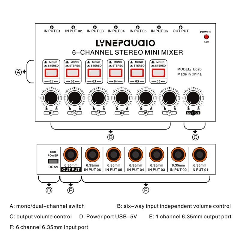 คลาสสิค-มินิ 6-Channel สเตอริโ - Audio And Music Mixer บทวิจารณ์และราคา